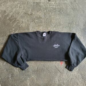 Vintage Whitworth Pirates Cropped Sweatshirt Womens XL USA Black Oversized